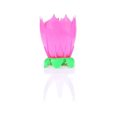 54544 Bougie musicale 2 pz en forme fleur avec effets sonores et rotatif ROSE