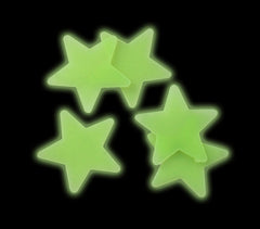 Ensemble de 13 étoiles fluorescentes de différentes taille amovible auto-adhésif
