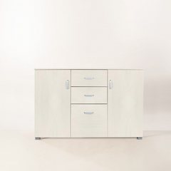 Buffet en bois avec 2 portes et 3 tiroirs 120x40x82cm pour salon et cuisine