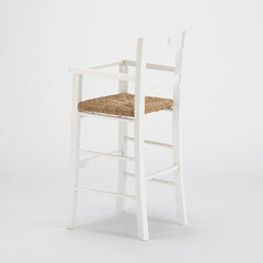 Tabouret chaise haute pour enfants bois blanc 36x36x85cm Chaise bébé rustique