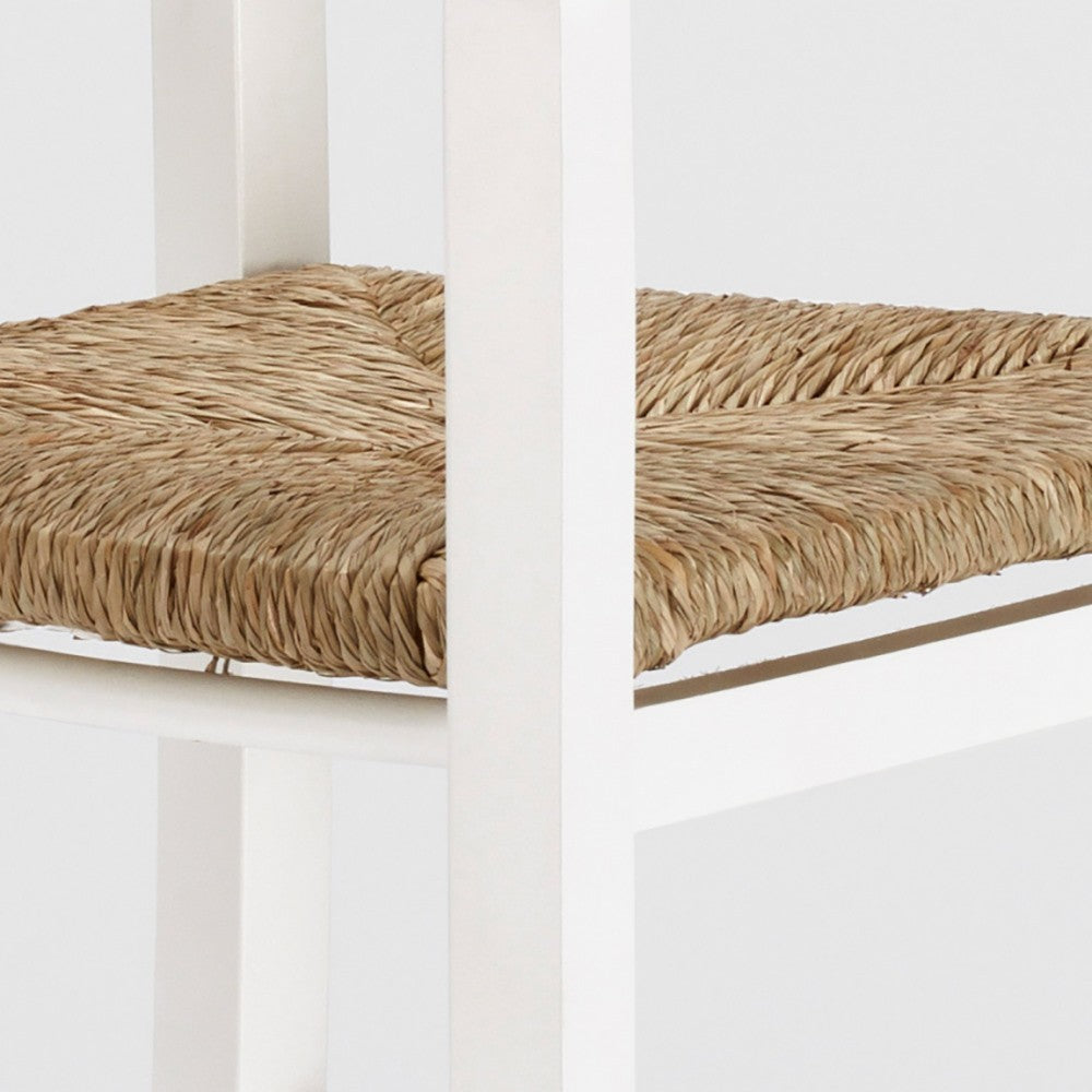 Tabouret chaise haute pour enfants bois blanc 36x36x85cm Chaise bébé rustique