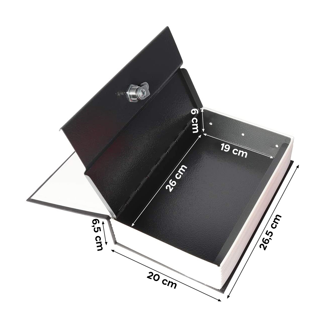 Coffre-fort en forme de livre 26,5 x 6,5 x 20 cm Coffre-fort avec clés