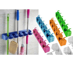 Support mural pour balais et ustensiles (pour 11 accessoires) - Gain de place