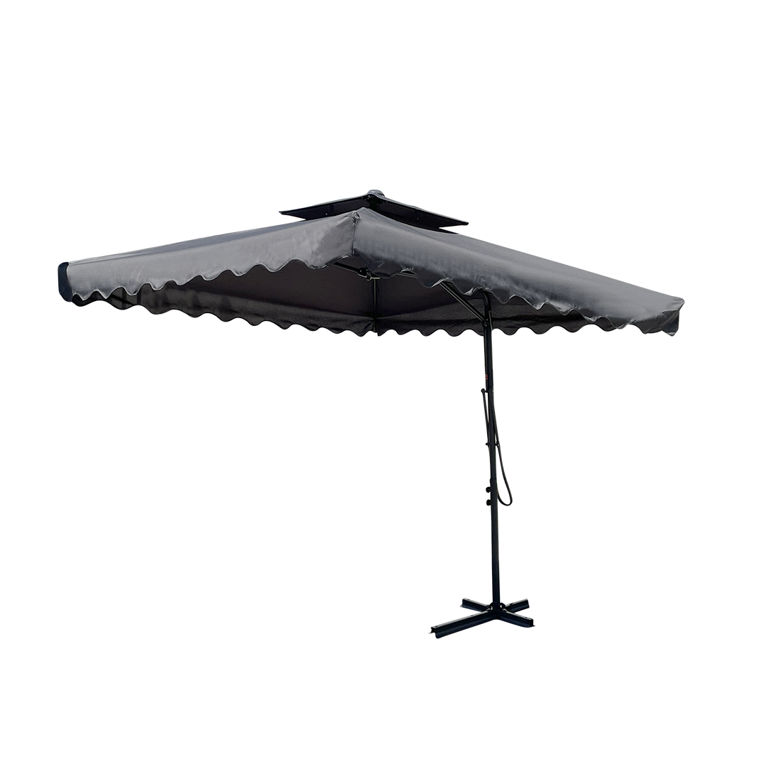 Parasol de jardin décentralisé tissu imperméable 2,5 m mât métallique 2,3 m
