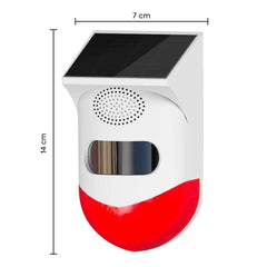 Alarme infrarouge externe Chargement solaire Sirène antivol 120 dB Angle 110°