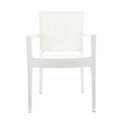 Set 2 Chaises NARCISO résine effet rotin avec accoudoirs empilable pour Outdoor