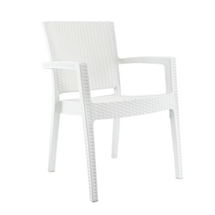 Set 2 Chaises NARCISO résine effet rotin avec accoudoirs empilable pour Outdoor