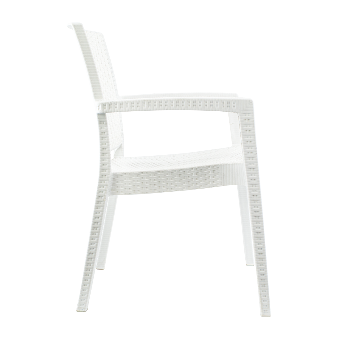 Set 2 Chaises NARCISO résine effet rotin avec accoudoirs empilable pour Outdoor