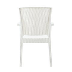 Set 2 Chaises NARCISO résine effet rotin avec accoudoirs empilable pour Outdoor