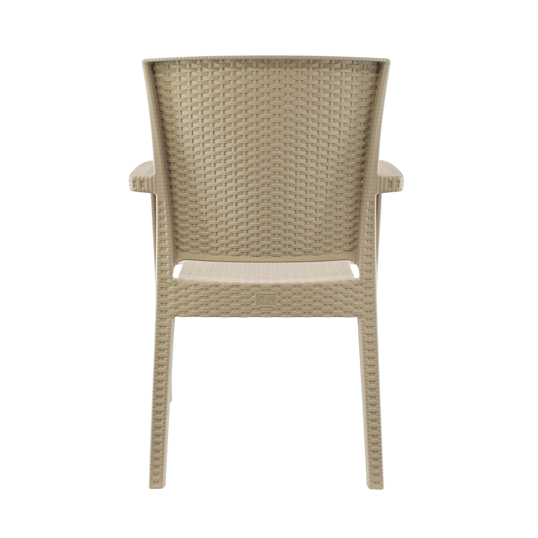 Set 2 Chaises NARCISO résine effet rotin avec accoudoirs empilable pour Outdoor