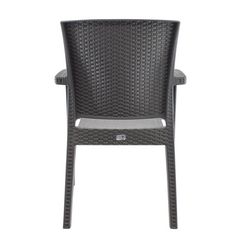Set 2 Chaises NARCISO résine effet rotin avec accoudoirs empilable pour Outdoor