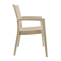 Set 2 Chaises NARCISO résine effet rotin avec accoudoirs empilable pour Outdoor