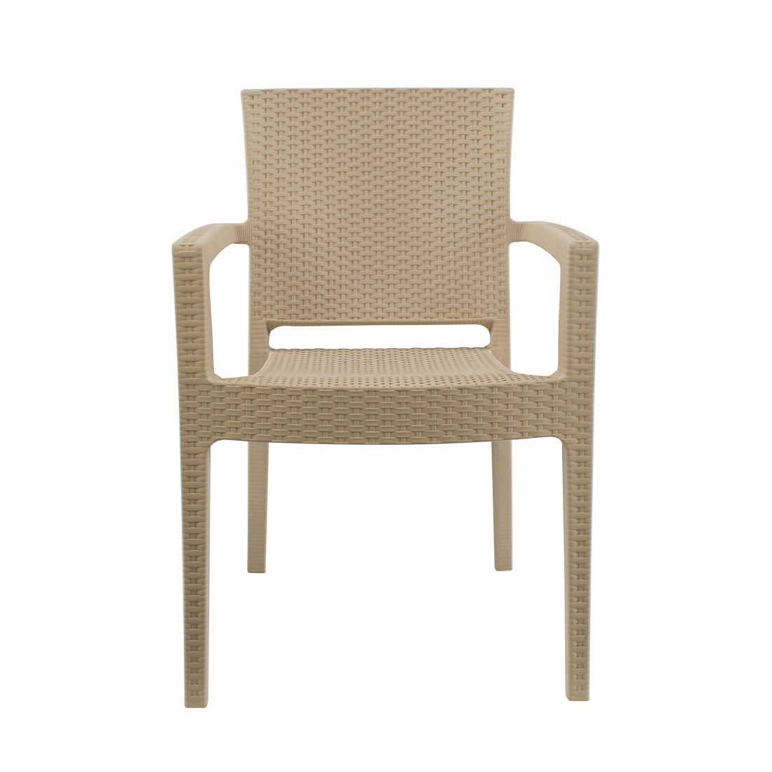 Set 2 Chaises NARCISO résine effet rotin avec accoudoirs empilable pour Outdoor