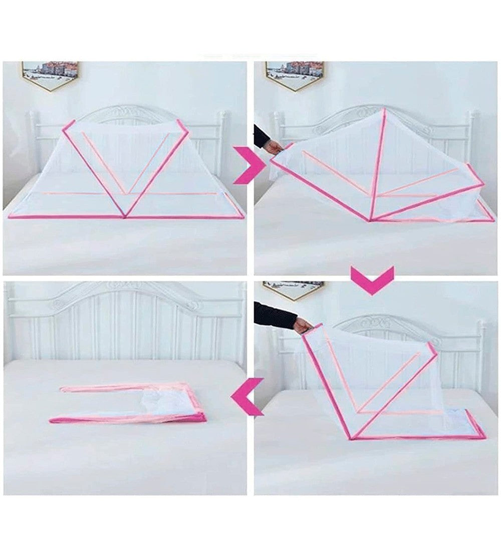 103363 Moustiquaire pour lit nylon filet hexagonal pliable Taille S 190x100cm