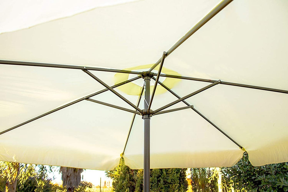 Parasol rond SOLARA poteau central et 6 baleines 2,7 m Salon de Jardin