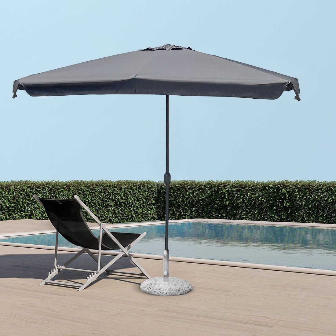 Parasol rond SOLARA poteau central et 6 baleines 2,7 m Salon de Jardin