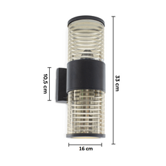 Applique murale LED 870229 Lampe d'extérieur 33cm IP65 double émission lumineuse