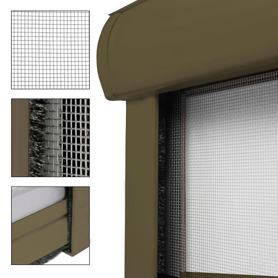 Moustiquaire Enroulable Fenêtre 150X250cm Kit de Bricolage Réductible Coulissant