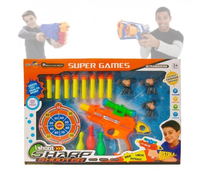 Jeu Enfant - Pistolet - Gun (comprend des balles et la cible)2913 -