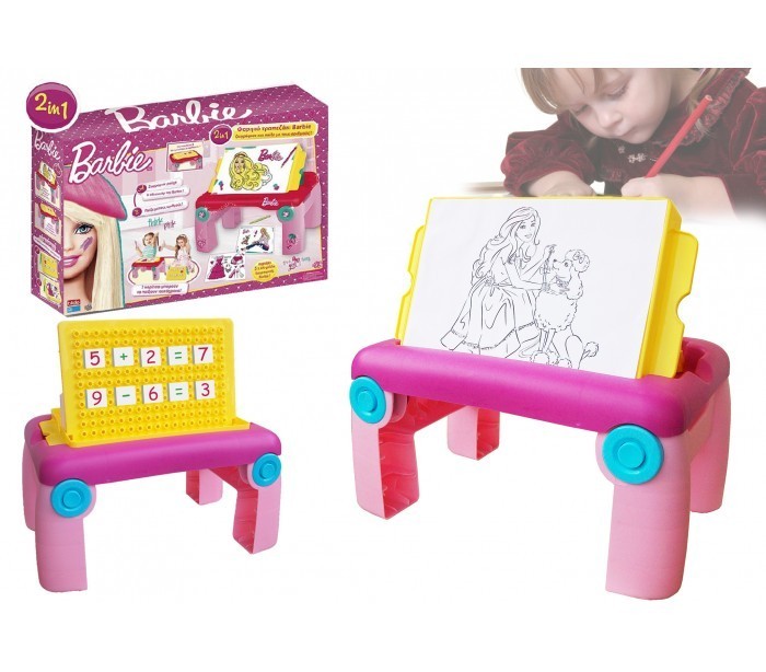 Table multifonctions (dessin + maths) BARBIE 2119 rose - jouets pour les garçons