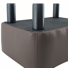 Repose-Pieds Pouf Rectangulaire Faux Cuir Pieds en Bois ou Tabouret de Chambre