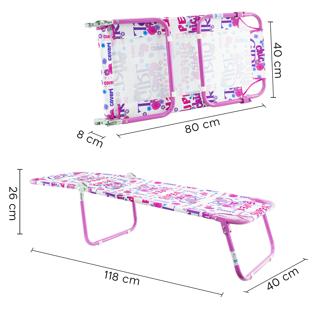 Chaise longue de plage enfant COVERI chaise longue pliante et réglable en métal