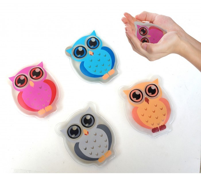 Mini bouillotte - de poche - Fantaisie HIBOU - chauffage rapide