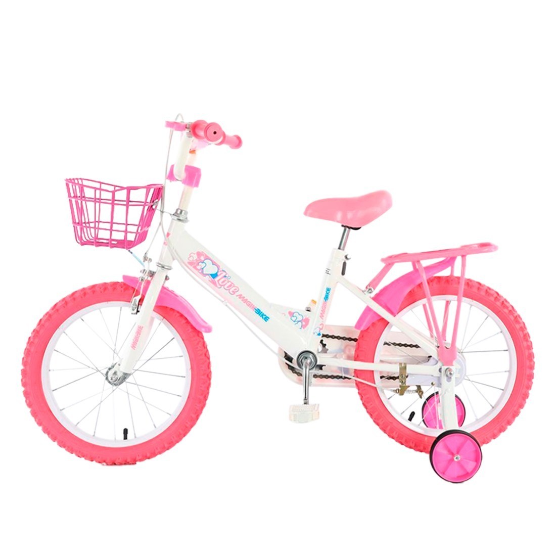 Vélo enfant Magic taille 16" LOVE line âge 5-7 ans roues et panier