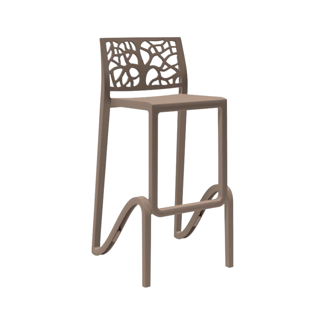 Tabouret de bar ou haut de cuisine ZEFIRO empilable renforcé en Polypropylène