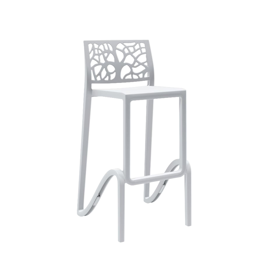Tabouret de bar ou haut de cuisine ZEFIRO empilable renforcé en Polypropylène