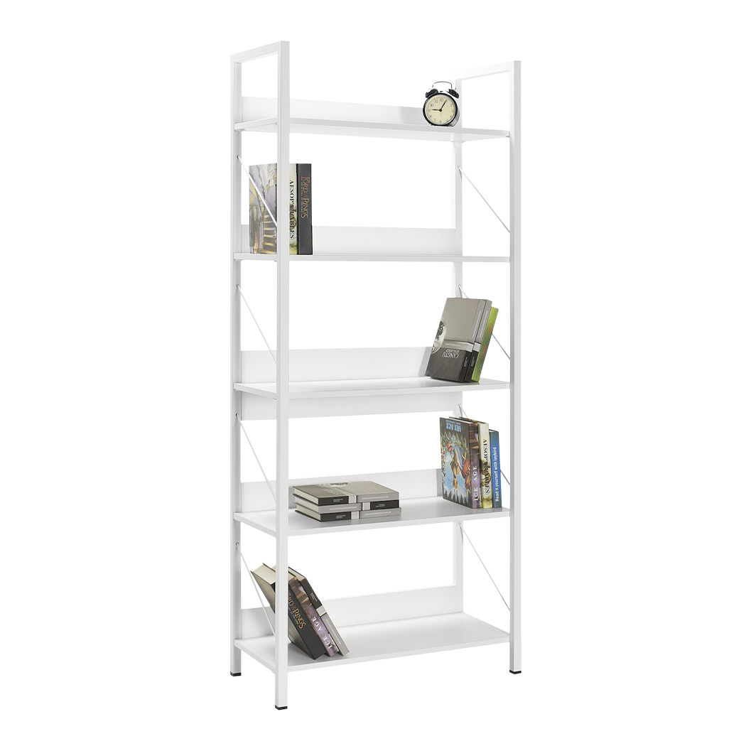 KTP750 bibliothèque en bois design moderne avec 5 étagères pour bureau 73x176x35