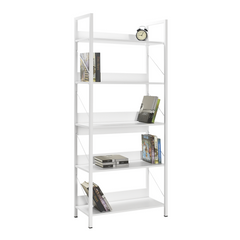 KTP750 bibliothèque en bois design moderne avec 5 étagères pour bureau 73x176x35