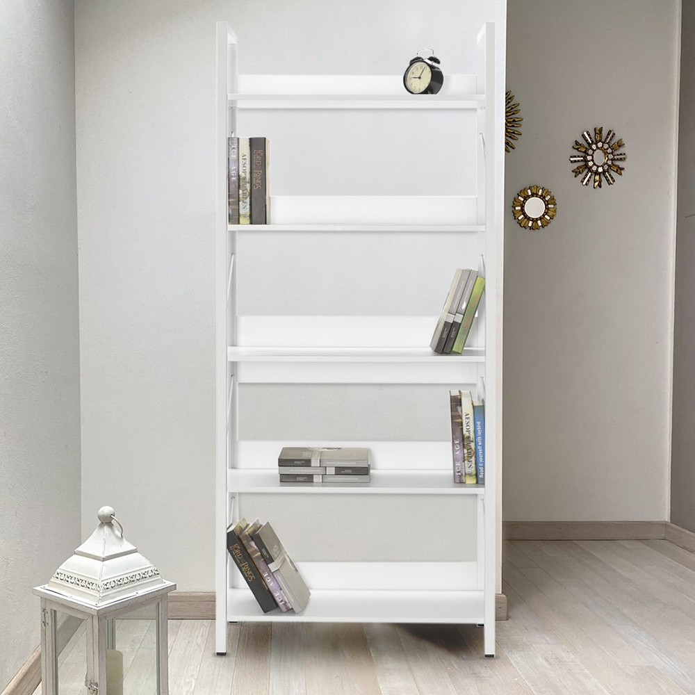 KTP750 bibliothèque en bois design moderne avec 5 étagères pour bureau 73x176x35