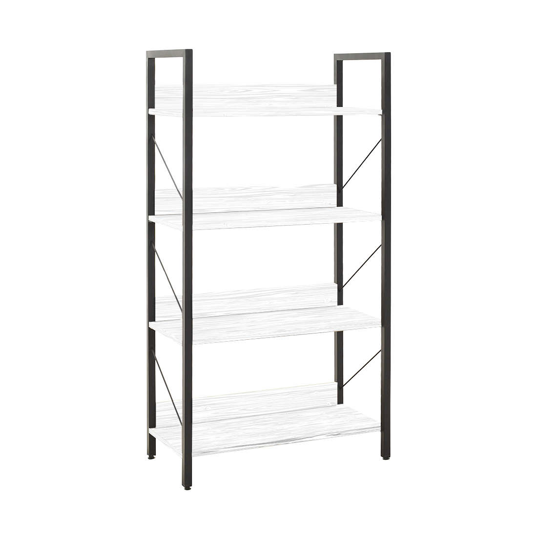 Bibliothèque bois KTP740 design moderne 4 étagères pour maison bureau 139x73x35