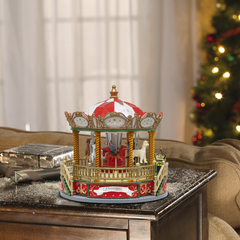 367002 Carrousel de Noël Lumières Sons et Mouvement 23x23x24 cm