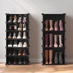 Étagère à chaussures modulaire 10 compartiments rangement peu encombrants en PVC
