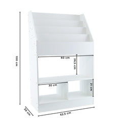 Étagère polyvalente pour bibliothèque pour enfants Montessori porte-jouets Blanc