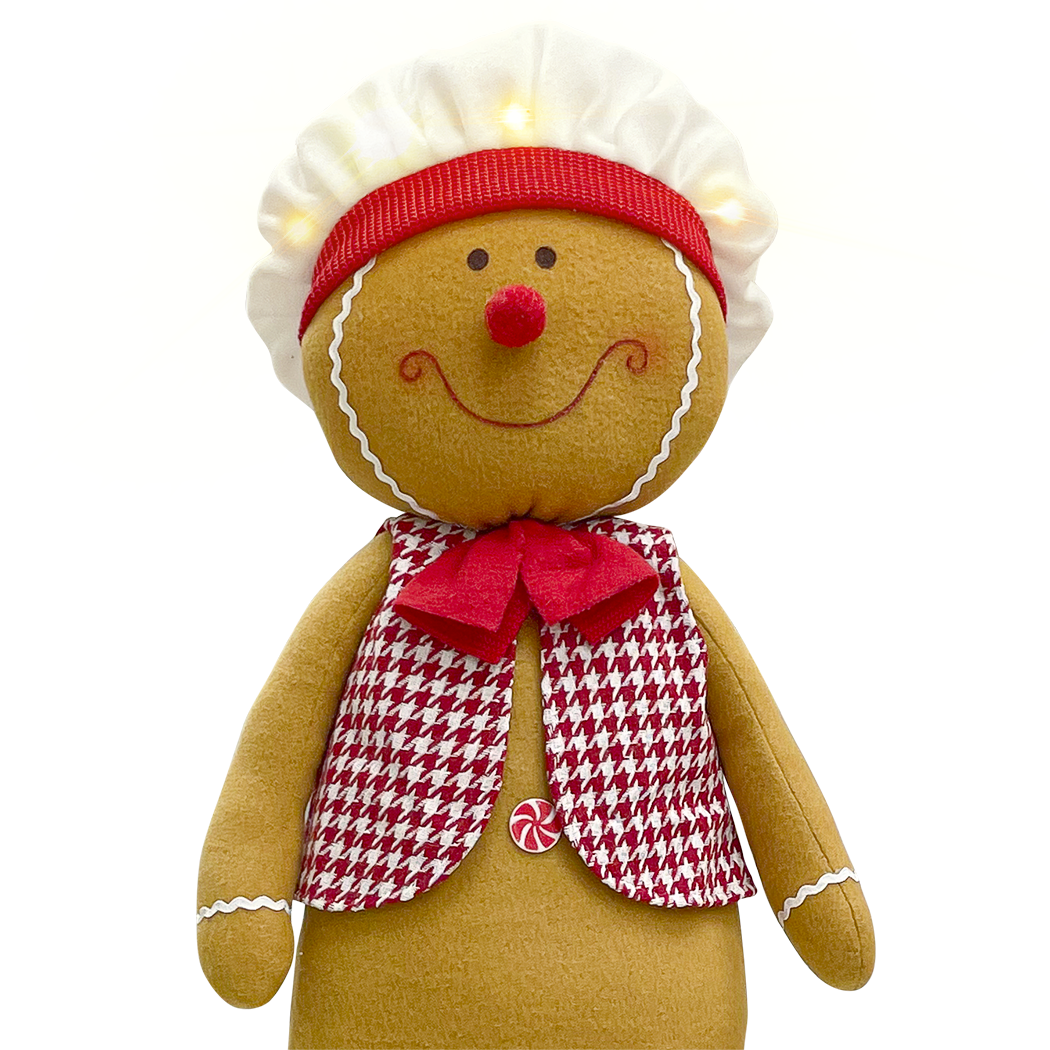 Boule de pain d'épice mâle 80 cm 301102 Décoration de Noël avec lumières