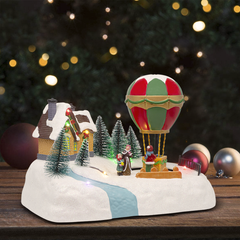 Village de Noël 28x18x18cm 361060 Décoration avec Lumières, Sons et Mouvement