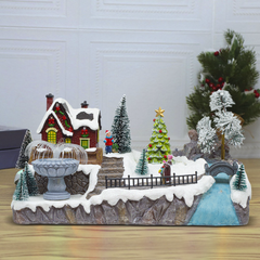 Village de Noël 32x17x19cm 361069 Décoration avec Lumières, Musique et Mouvement