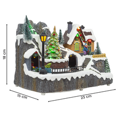 Village de Noël 23x15x18 cm 361073 Décoration avec Lumières Musique et Mouvement