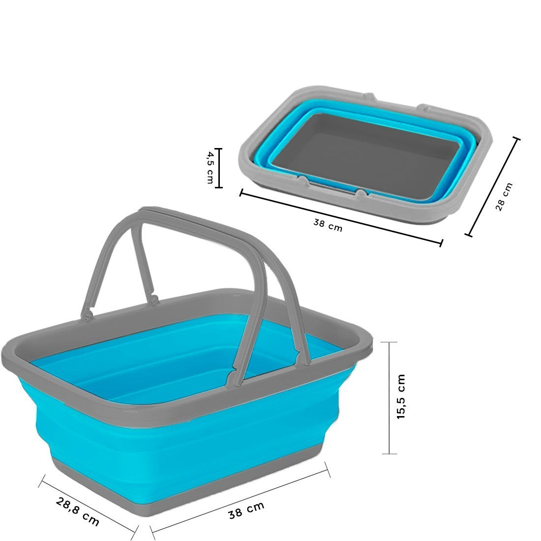 Panier polyvalent pliable avec poignées 605805 récipient économiseur 9 litres