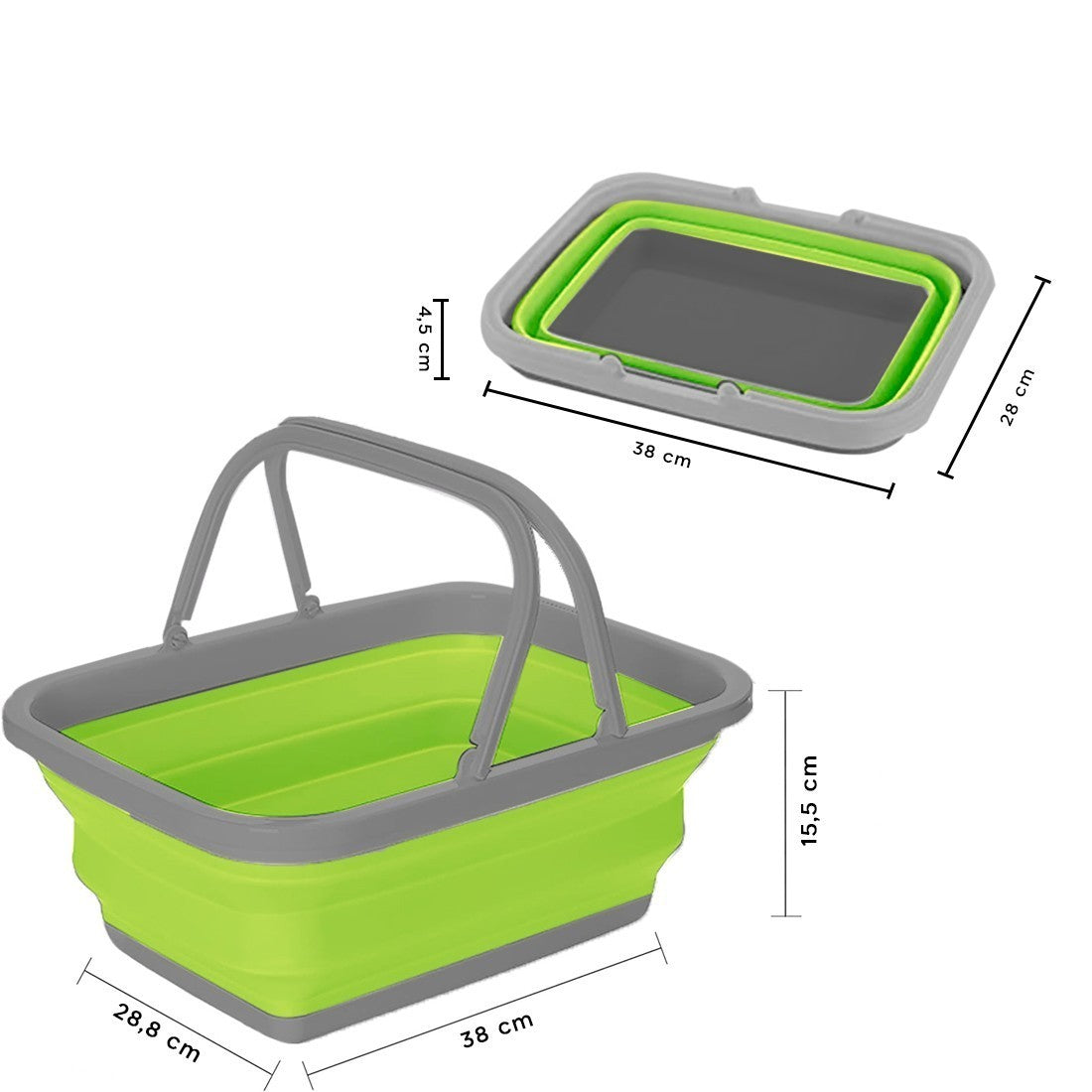 Panier polyvalent pliable avec poignées 605805 récipient économiseur 9 litres