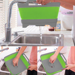 605806 Panier de lavage multifonction pliable en silicone avec bouchon vidange