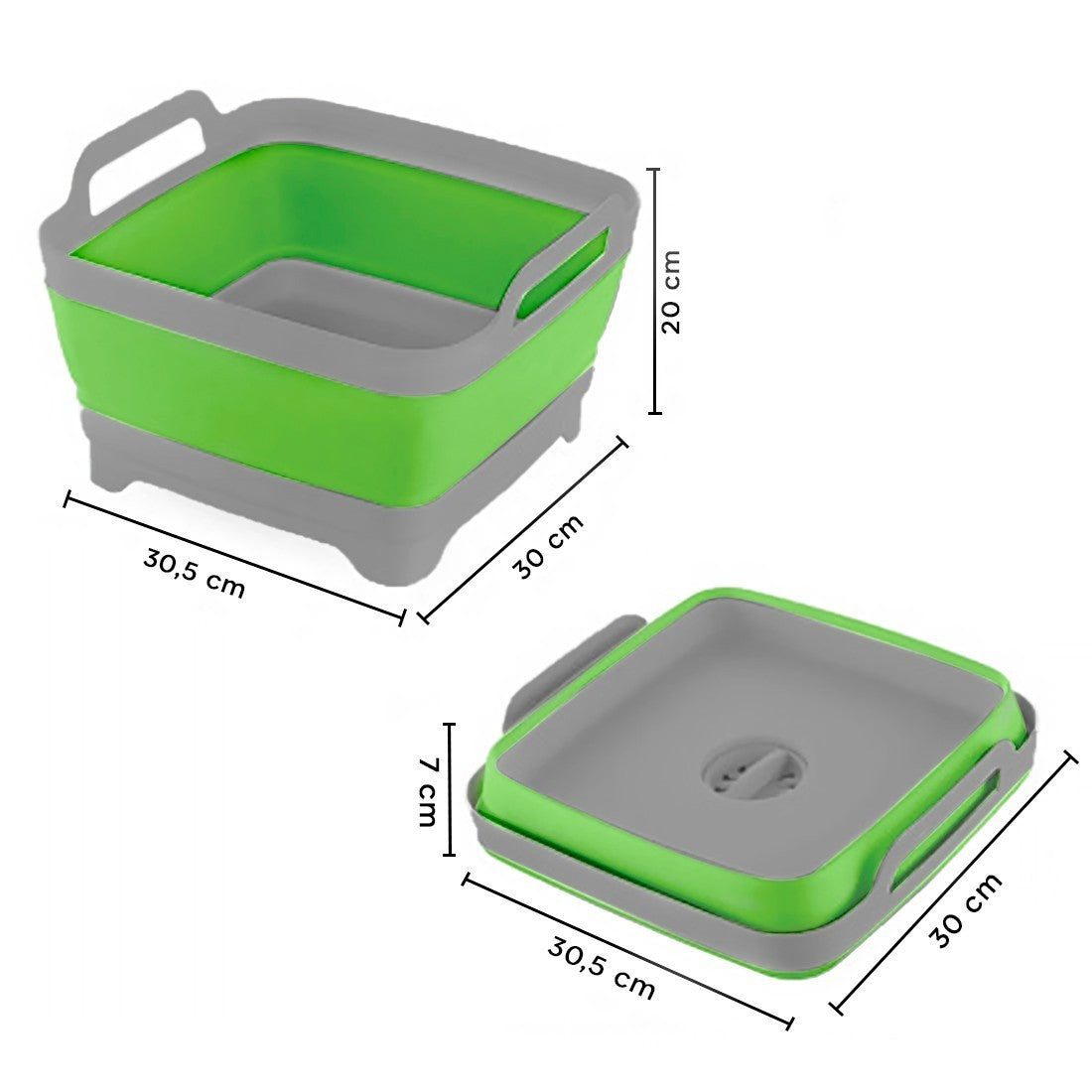 605806 Panier de lavage multifonction pliable en silicone avec bouchon vidange