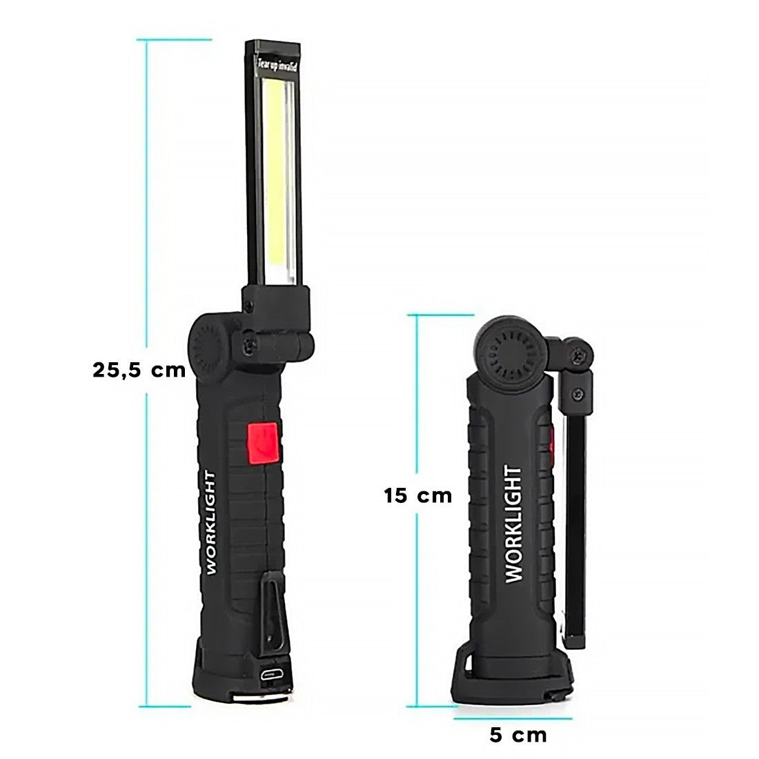 Mini lampe poche LED rechargeable COB 400529 lumière secours articulée magnétiqu