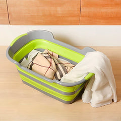 Panier à linge avec anses 605812 pliable silicone avec couvercle 27 litres