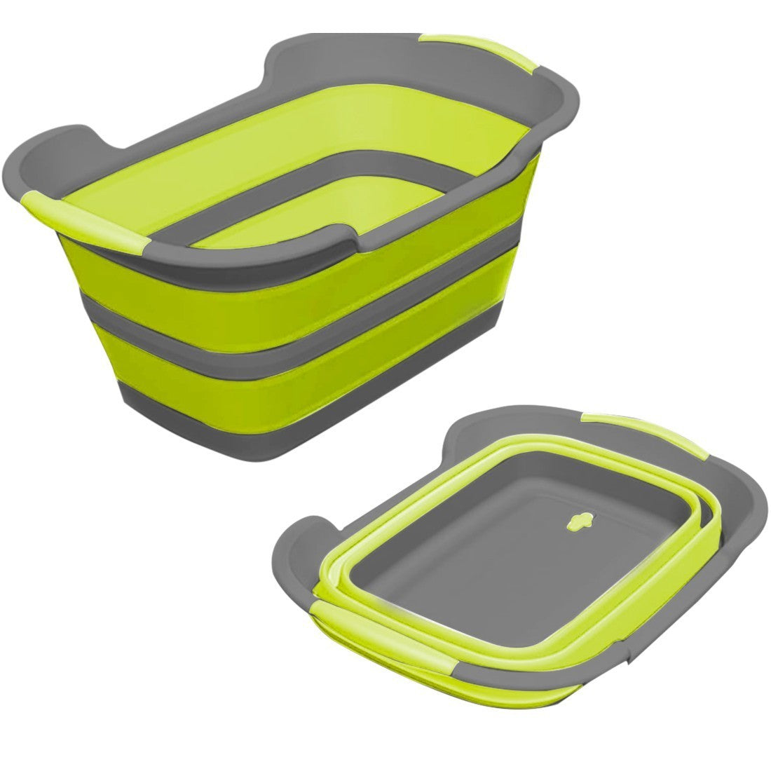 Panier à linge avec anses 605812 pliable silicone avec couvercle 27 litres