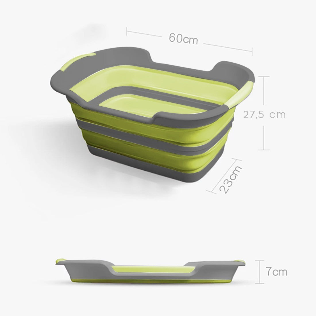 Panier à linge avec anses 605812 pliable silicone avec couvercle 27 litres
