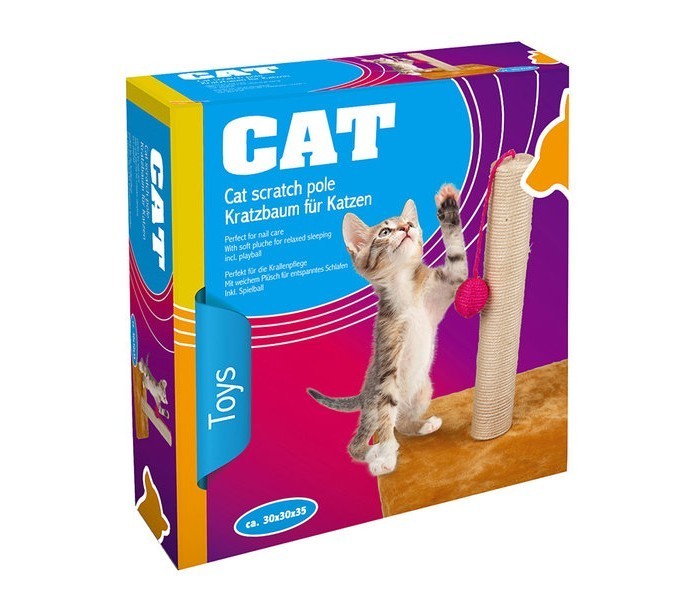 Sisal grattoir avec socle en bois pour les chats - jouet pour animal